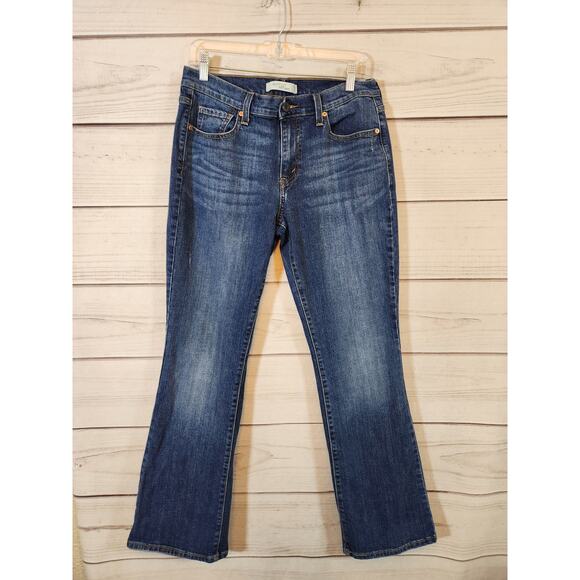 Levi's Strauss & Co Women's Blue Solid Mid Rise Cotton 515 Bootcut Jeans Size 10 - Picture 1 of 7